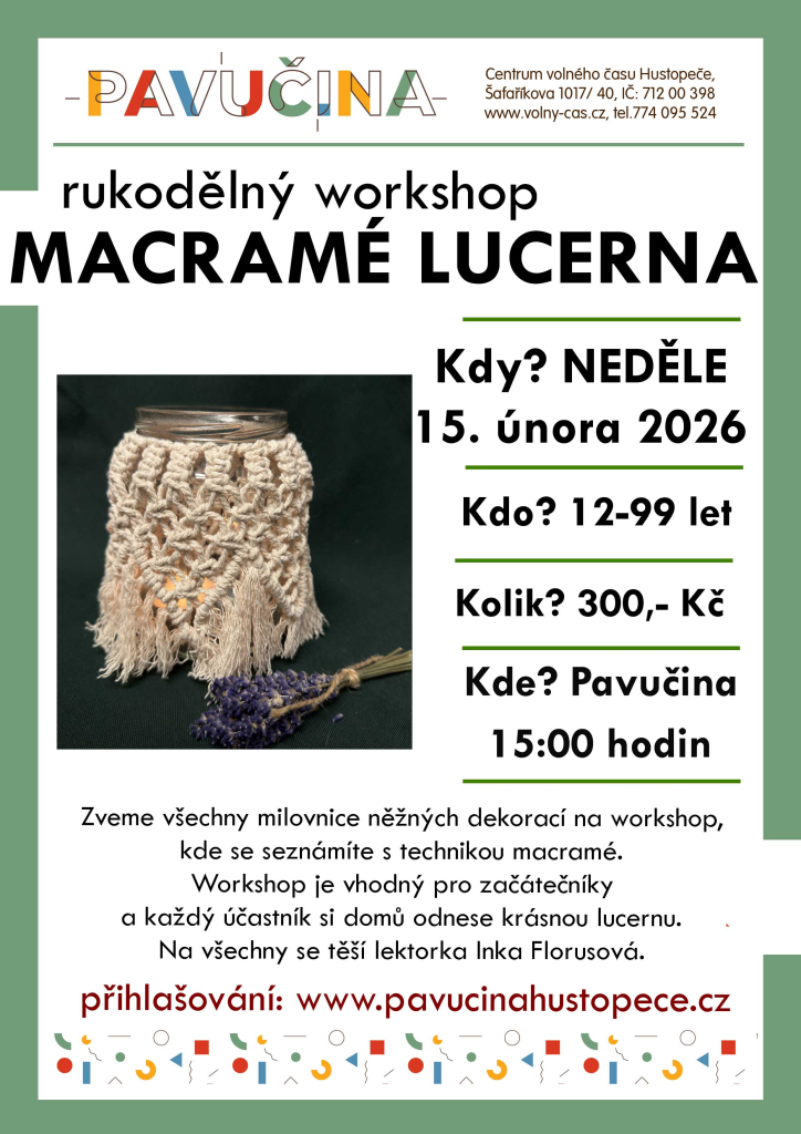 Macramé lucerna - workshop