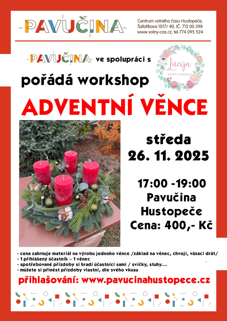 Adventní věnce - workshop